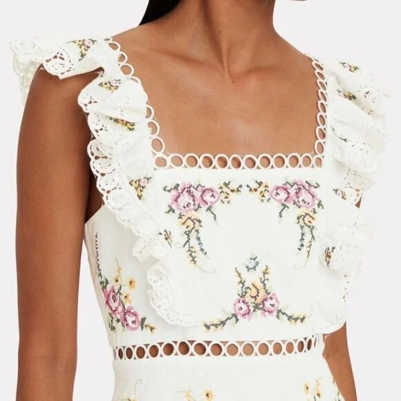 Zimmermann Allia Cross Stitch Dress $850 AUS 2 , US Medium - Picture 5 of 8